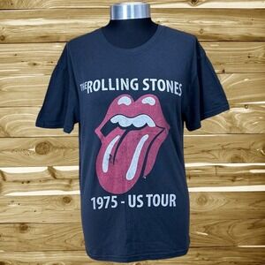 Rolling Stones 1975 US Tour Graphic T-Shirt Rock‎ Band Tee Size M